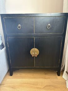 Black Oriental-Style Cabinet / Sideboard