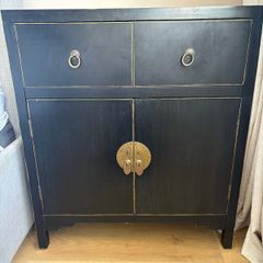 Black Oriental-Style Cabinet / Sideboard