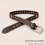 Brown Genuine Leather Stud Belt, Handmade Leather Belt, Vintage Rivet Bel Image 7