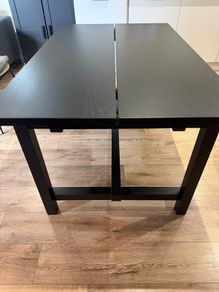 NORDVIKEN Extendable table, black