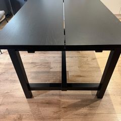 NORDVIKEN Extendable table, black
