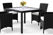 Polyrattan 4+1 seating set, Black