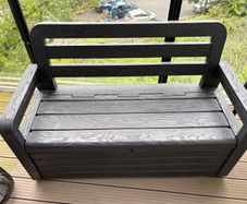 Outdoor Black Bench with Storage Space - Toomax