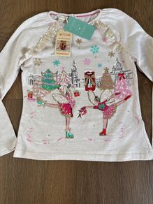 Monsoon Christmas artisan hand embellishment top age 9-10 brand new!