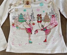 Monsoon Christmas artisan hand embellishment top age 9-10 brand new!