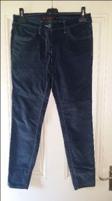 Next cord skinny stretchy trousers Navy Blue size UK10R EUR38 Postage included