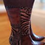 Women's Boot's Burgandy n Animal Print Size 40 Image 5