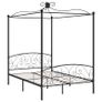 Canopy Bed Frame Black Metal 120x200 cm Image 6