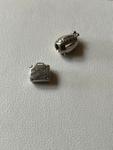 Pandora ( 2 Charms)suitcase & Aeroplane