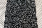 Marble Black &amp; White Tweed Asymmetric Button Midi Skirt - Size EU 38
