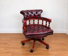 Fabulous Vintage Chesterfield Captains Oxblood swivel chair