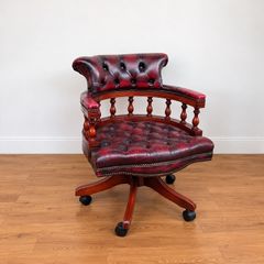 Fabulous Vintage Chesterfield Captains Oxblood swivel chair