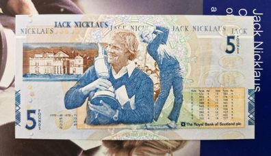 Royal Bank of Scotland Jack Nicklaus Unc 5 Pound banknote