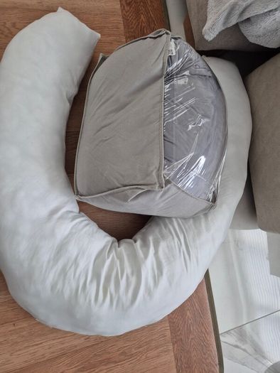 U-Shaped Maternity Pregnancy Pillow + Extra Grey Cover