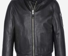 NYC Schott MA-1 Bomber Leather Jacket, Size L