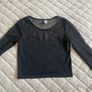 H&M crop top 3/4 sleeves sheer top size S Image 3