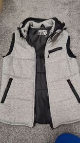 new look men small black grey vest jacket