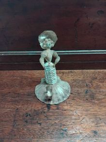 Vintage Lady and Dog made of shells