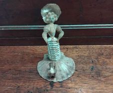 Vintage Lady and Dog made of shells