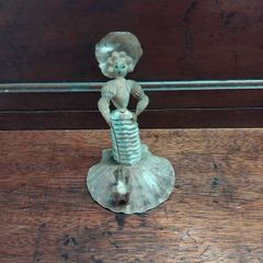 Vintage Lady and Dog made of shells