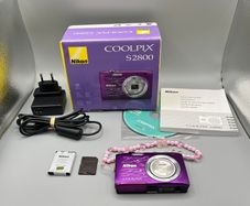 Nikon Coolpix S2800 Digital Compact Camera 20MP Boxed HD Video Purple-Full Kit