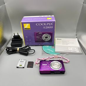 Nikon Coolpix S2800 Digital Compact Camera 20MP Boxed HD Video Purple-Full Kit