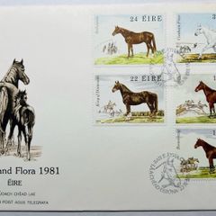 Ireland 1981 HORSES Fauna & Flora FDC Envelope 5 x EIRE Irish Stamps Full Set