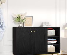 Kitchen Sideboard Cabinet with 2 Doors,Open Compartment, Chest of Drawers, Adjustable Shelf