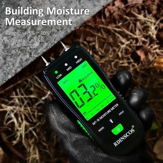 NEW SALE | Damp Meter MT19 Wood Moisture Meter for Walls Logs, Firewood Moisture Detector Caravans Lumber Tobacco Concrete Floors