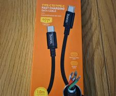 Type-C To C 60W Book Braided Charging Cable 1M Black