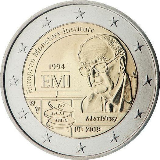 Belgium 2 Euro Commemorative Coin 2019 - European Monetary Institute (EMI) Coincard. BU