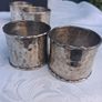 6 X Sterling Silver Hand Planished Napkin Rings(204 grams) Image 8