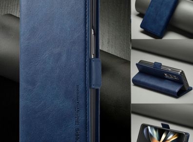 Samsung Galaxy Fold 6 Leather Case Blue - Brand new