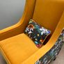 Statement Marie Armchair Mustard Velvet with Vibrant Floral Print Image 2