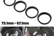 4pcs Black Car Plastic Wheel Hub Centric Rings Center Bore 73.1-67.1