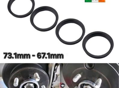 4pcs Black Car Plastic Wheel Hub Centric Rings Center Bore 73.1-67.1