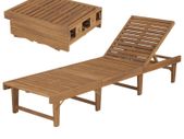 Folding Sun Lounger Solid Acacia Wood