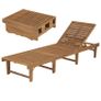 Folding Sun Lounger Solid Acacia Wood Image 5
