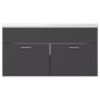 Sink Cabinet with Built-in Basin Grey Chipboard Image 7