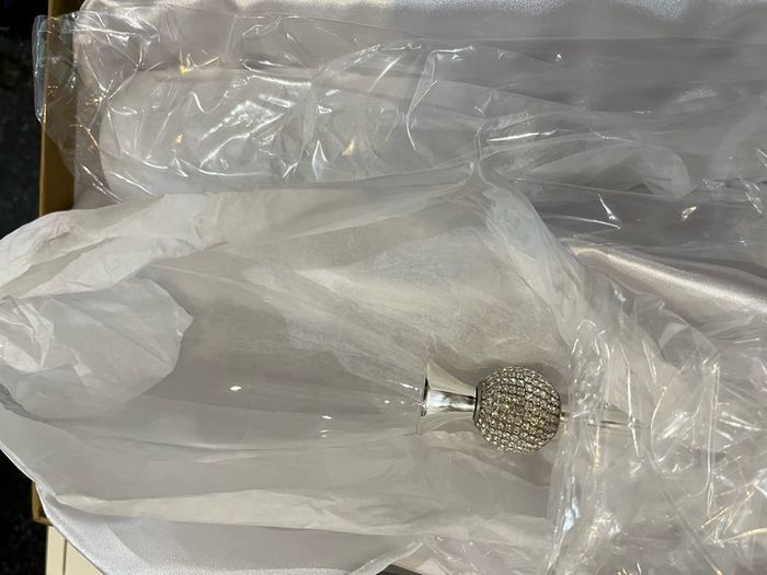 Wedding champagne flutes with crystals in box