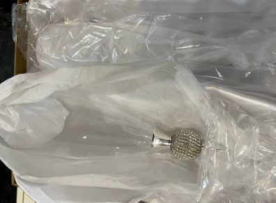 Wedding champagne flutes with crystals in box