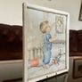 1960s Vintage Framed  Nursery Decoration Made in Italy Image 10