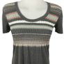 Dorothy Perkins Grey Striped Short Sleeve Cotton Blend Jumper Dress Uk 10 Image 3