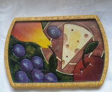Glass and Ceramic Cheese Board