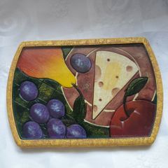 Glass and Ceramic Cheese Board
