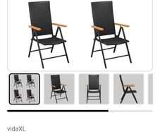 Deck chair. Foldable Rattan chair x 4