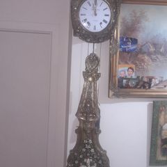 Antique French Antonin Faugere Comtoise or Morbier wall clock, likely dating from the mid to late 19th century.
