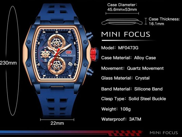 Mini Focus Chronograph - Blue Rose