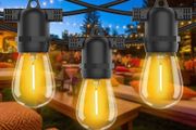 MASSIVE SALE Festoon Lights Outdoor Mains Powered, S14 100FT Led Outdoor String Lights, Warm White 2700K, Waterproof IP65, Great Garden Terrace Patio Outside Lights