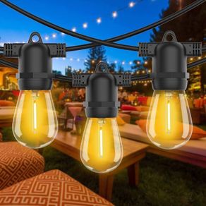 MASSIVE SALE Festoon Lights Outdoor Mains Powered, S14 100FT Led Outdoor String Lights, Warm White 2700K, Waterproof IP65, Great Garden Terrace Patio Outside Lights